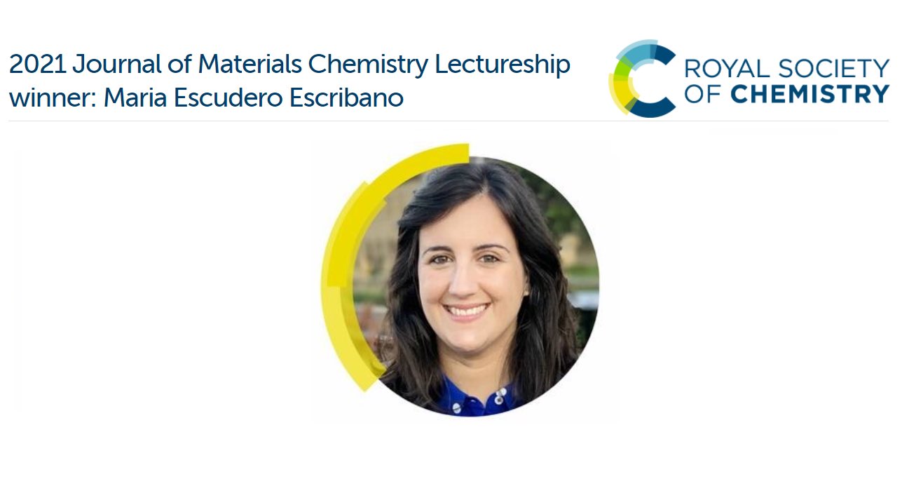 María Escudero Escribano, reconocida con el Journal of Materials Chemistry Lectureship 2021