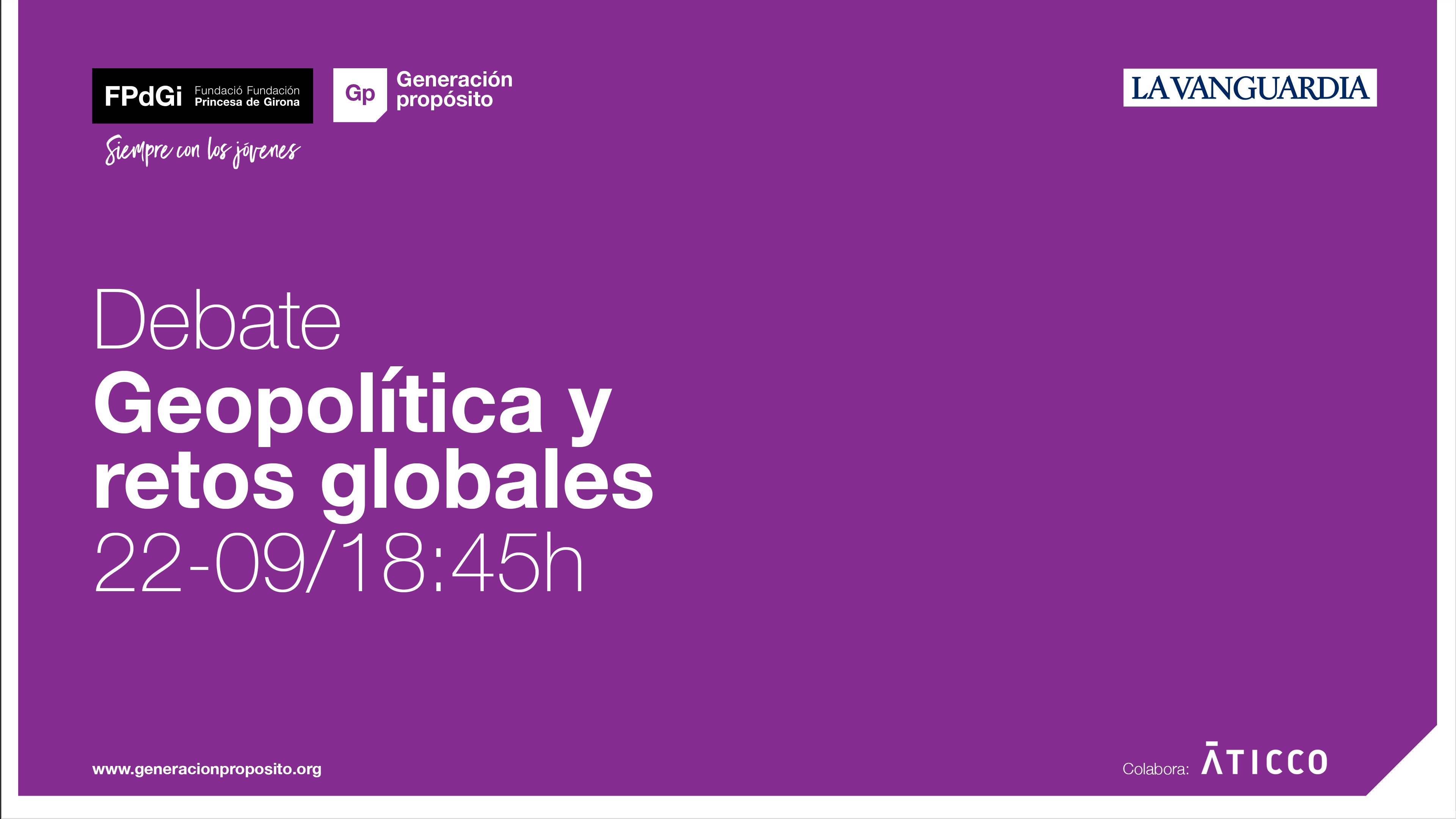 22 de septiembre. Debate «geopolítica y retos globales». ¡Síguelo online!